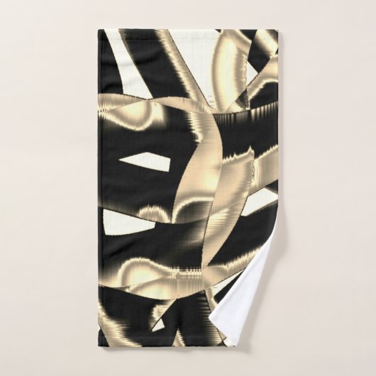 Beige und schwarze Schrott oder Band auf klar zers Badhandtuch Set (Handtuch)