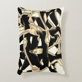 Beige und schwarze Schrott oder Band auf klar zers Dekokissen