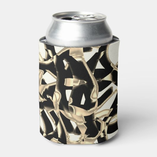 Beige und schwarze Schrott oder Band auf klar zers Dosenkühler (Kanne Vorderseite)