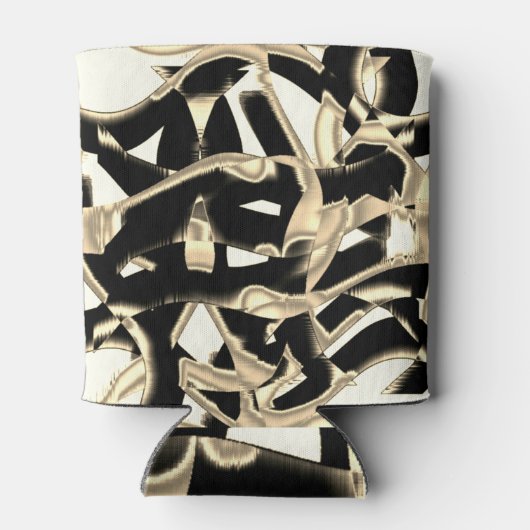 Beige und schwarze Schrott oder Band auf klar zers Dosenkühler (Rückseite)