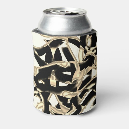 Beige und schwarze Schrott oder Band auf klar zers Dosenkühler (Kanne Rückseite)