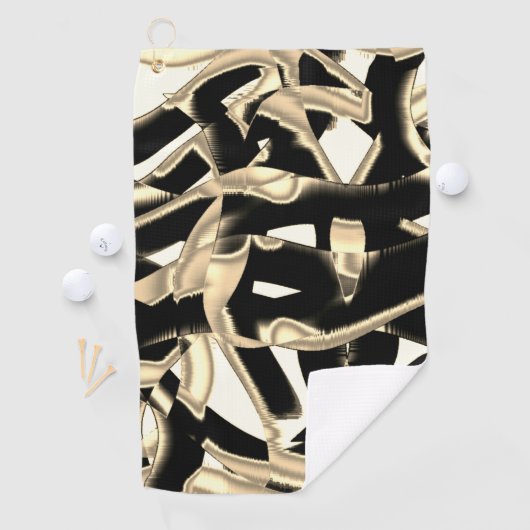 Beige und schwarze Schrott oder Band auf klar zers Golfhandtuch (Insitu)