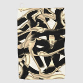 Beige und schwarze Schrott oder Band auf klar zers Golfhandtuch (Vorderseite)