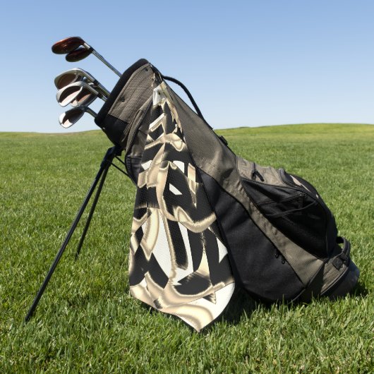 Beige und schwarze Schrott oder Band auf klar zers Golfhandtuch (Gras)