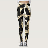 Beige und schwarze Schrotte oder Klebeband zerstör Leggings (Vorderseite)