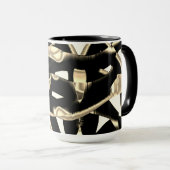 Beige und schwarze Schrotte oder Klebeband zerstör Tasse (VorderseiteRechts)