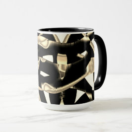 Beige und schwarze Schrotte oder Klebeband zerstör Tasse
