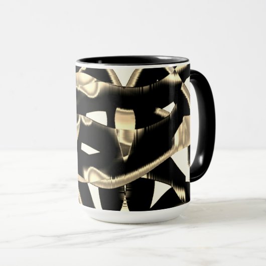 Beige und schwarze Schrotte oder Klebeband zerstör Tasse (VorderseiteRechts)