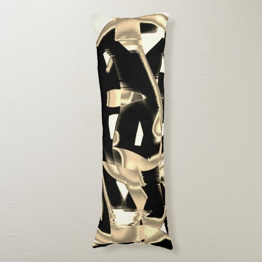 Beige und schwarze Schrotte, zerstörtes Band auf k Seitenschläferkissen (Vorderseite Vertikal)