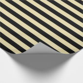 Beige und schwarze Streifen Geschenkpapier (Ecke)