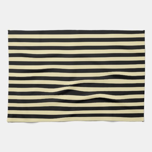 Beige und schwarze Streifen Küchentuch (Horizontal)