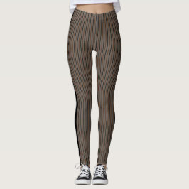 Beige und schwarze Streifen Leggings