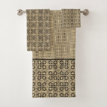 Beige und schwarze Webermuster