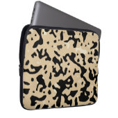 Beige und Schwarzes Muster Laptopschutzhülle (Vorne Rechts)