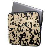 Beige und Schwarzes Muster Laptopschutzhülle (Vorderseite Links)