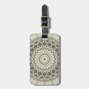 Beige- und Taupe-Mandala-Musterdesign Gepäckanhänger