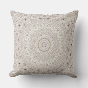Beige- und Taupe-Mandala-Musterdesign Kissen
