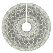 Beige- und Taupe-Mandala-Musterdesign Polyester Weihnachtsbaumdecke (Vorderseite)