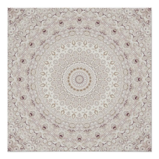 Beige- und Taupe-Mandala-Musterdesign Poster (Vorderseite)