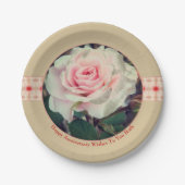 Beige und weich rosa pappteller (Vorderseite)