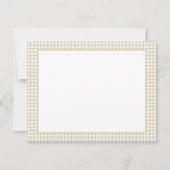 Beige und weiß kariert personalisiert mitteilungskarte (Rückseite)