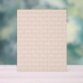 beige und weiß karierte Muster auf weißem Bach Acrylschild (Neutral)
