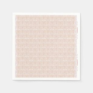 beige und weiß karierte Muster auf weißem Bach Serviette