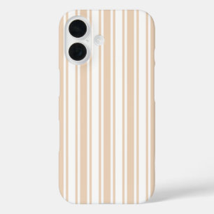 Beige und weiße Candy-Streifen iPhone 16 Hülle