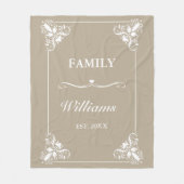 Beige und weiße dekorative Rahmen mit benutzerdefi Fleecedecke (Vorderseite)