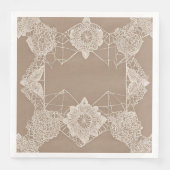 Beige und weiße Muster AI-Kunst Serviette (Vorderseite)
