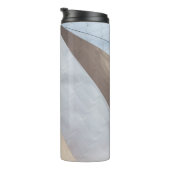 Beige und weiße Oberfläche Thermosbecher (Nach rechts gedreht)