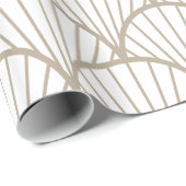 Beige und weiße Scallop-Muster Geschenkpapier (Rolleneckpunkt)