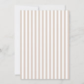 Beige und weiße Streifen Save The Date (Rückseite)