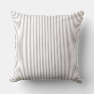 Beige und weiße Ticking-Streifen Kissen