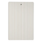 Beige und weißer Ticking-Streifen Mini Klemmbrett (Rückseite)