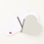 Beige und weißer Ticking-Streifen Notizblock (Innenseite)