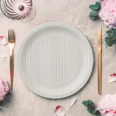 Beige und weißer Ticking-Streifen Pappteller