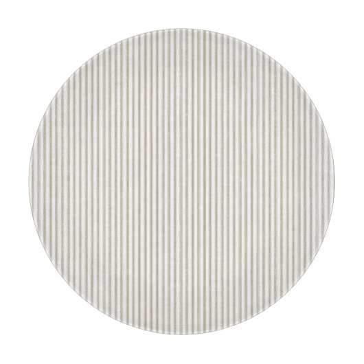 Beige und weißer Ticking-Streifen Schneidebrett (Vorderseite)