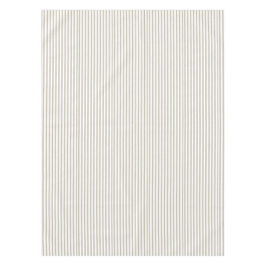 Beige und weißer Ticking-Streifen Tischdecke (Vorderseite)