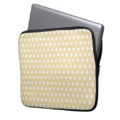Beige und weißes Tupfen-Muster. Spotty. Laptopschutzhülle (Vorderseite Links)