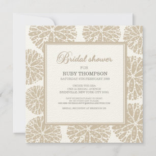 BEIGE Under Sea Coral Modernes BRAUTPARTY Einladung