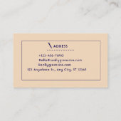 Beige Uni Professor Visitenkarte (Rückseite)