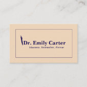 Beige Uni Professor Visitenkarte (Vorderseite)