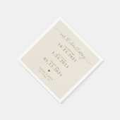 Beige Unsere Liebe Story Script Hearts Wedding Serviette (Ecke)