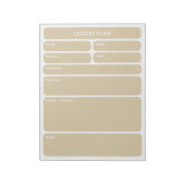 Beige Unterrichtsplanerpapier Notizblock (Rotiert)