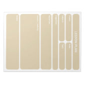 Beige Unterrichtsplanerpapier Notizblock (Vorderseite)