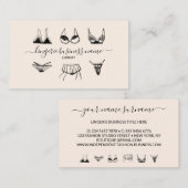 Beige Unterwäsche-Boutique Lingerie Visitenkarte (Vorne/Hinten)