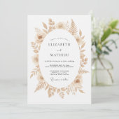 Beige verfeinerte Boho-Hochzeit Einladung (Stehend Vorderseite)