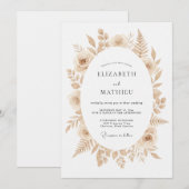 Beige verfeinerte Boho-Hochzeit Einladung (Vorne/Hinten)