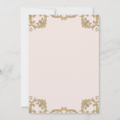 Beige Verzierte Monogram Vintag Barockhochzeit Einladung (Rückseite)
